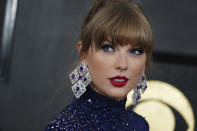 Taylor Swift arrives at the 65th annual Grammy Awards on Sunday, Feb. 5, 2023, in Los Angeles. (Photo by Jordan Strauss/Invision/AP)