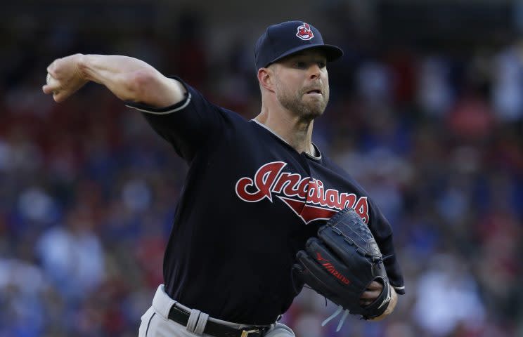Corey Kluber had a tough time on opening day. (AP Photo)