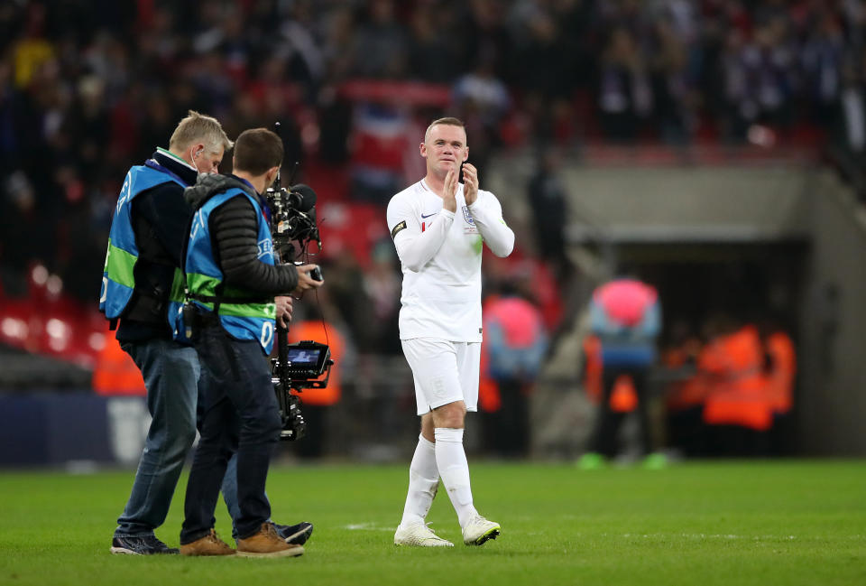 Rooney applauds the England fans for one last time (Nick Potts/PA)