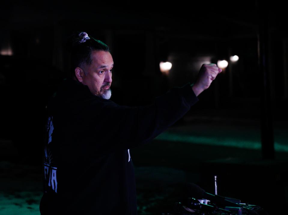 Rich Fierro, who authorities credit with helping end the shooting at Club Q in Colorado Springs, Colo., on Saturday explains to reporters on Monday how he encountered and disarmed the gunman.