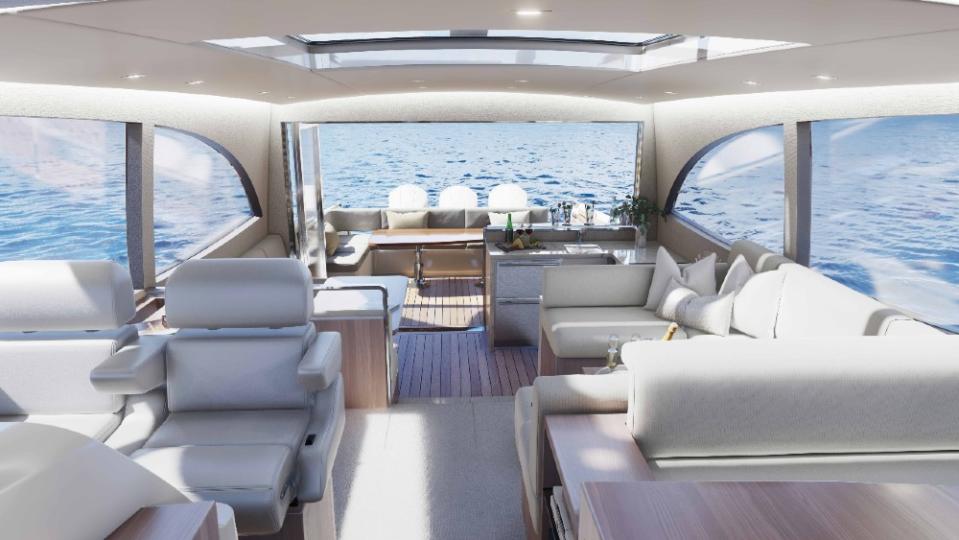 The pilothouse design of the yacht will appeal to boat owners in different regions.