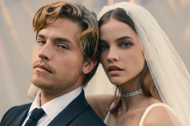 <p>Reduster</p> Barbara Palvin and Dylan Sprouse at their wedding in Hungary