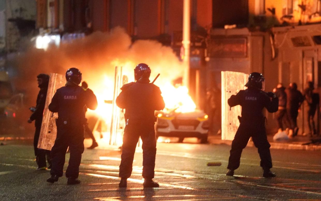 Violent scenes in Dublin last November after protesters rioted after five people were injured in an attack, including three young children