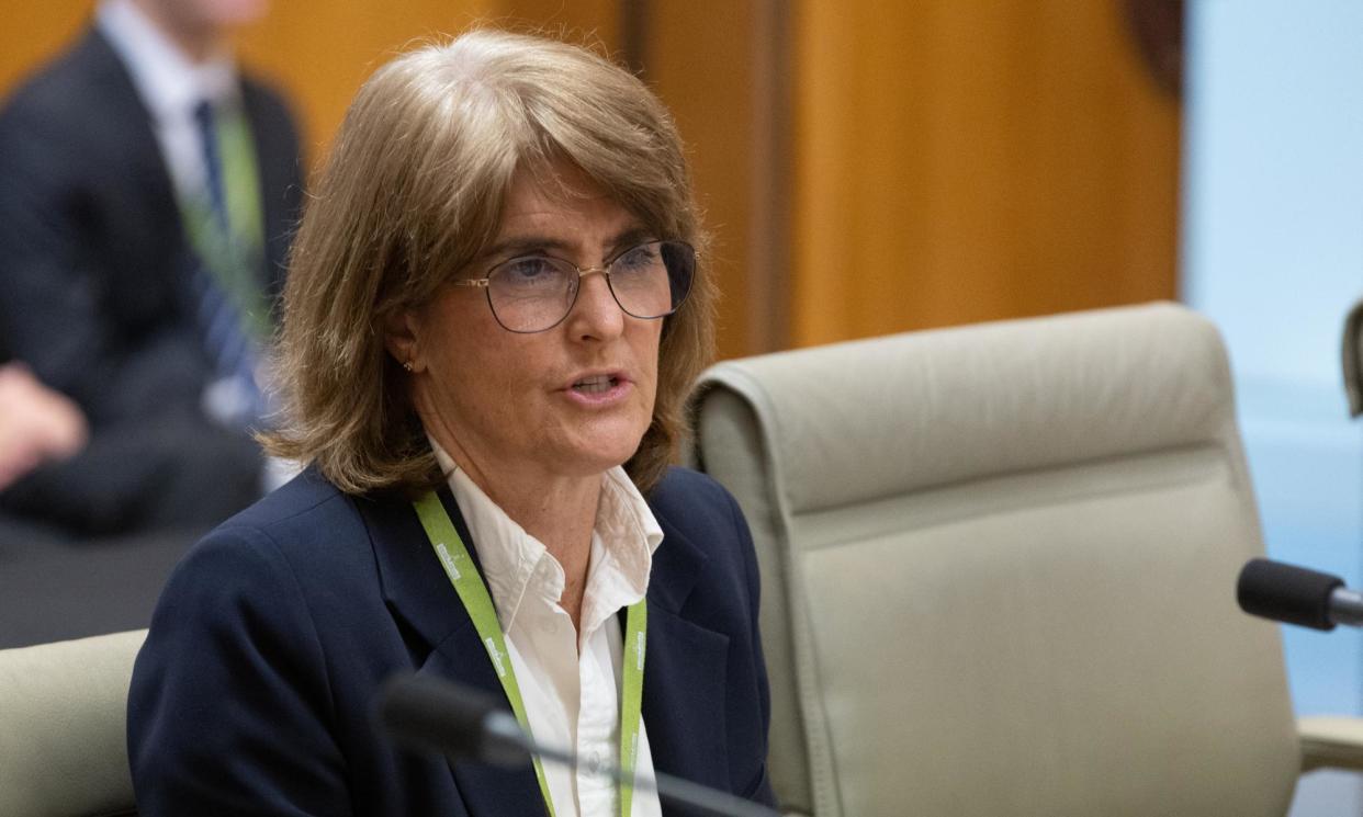 <span>Reserve Bank governor Michele Bullock says Australia is on a ‘narrow path’ of slowing demand while maintaining high employment, on the release of March GDP figures.</span><span>Photograph: Mike Bowers/The Guardian</span>