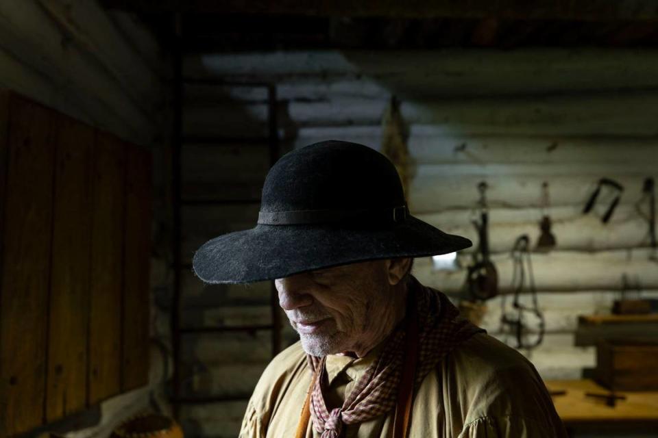 John Curry, a gunsmith at Old Fort Harrod State Park, is photographed at the state park in Harrodsburg. The fort, about a 1-hour drive from Lexington, is a full-scale replica of the one built by James Harrod in 1774. The park includes cabins and blockhouses with handmade utensils, furniture, tools and implements used by early pioneers.