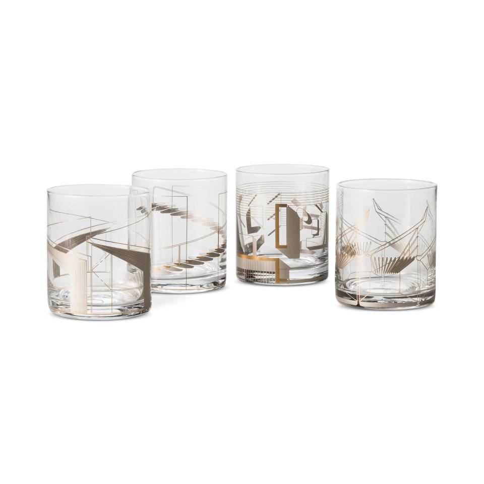 Metallic cocktail glasses 4 piece set, $29.99