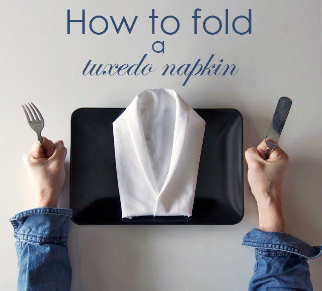 Tuxedo Napkin Folding Idea