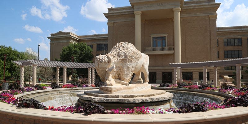 A buffalo fountain on the campus of West Texas A&M University is seen in this file photo.
