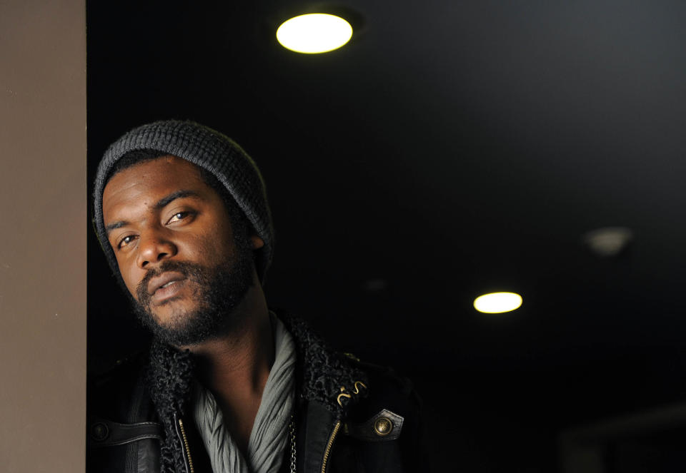 This Oct. 23, 2012 photo shows guitarist Gary Clark Jr., posing for a portrait at The BLVD Hotel in Los Angeles. Clark's latest album, "Blak and Blu," was released this week. (Photo by Chris Pizzello/Invision/AP)