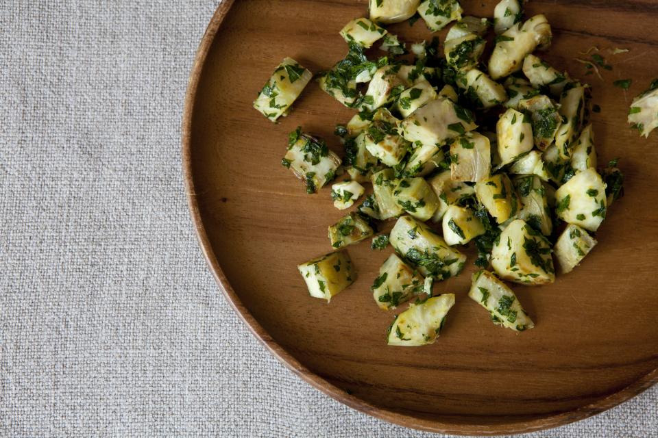 Artichokes with Parsley and Preserved Lemon Pesto