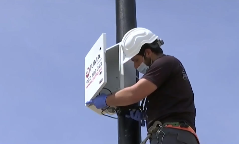 The new system being installed in the beaches of Fuengirola. Source: Newsflash/australscope