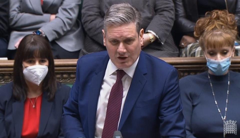 Labour leader Sir Keir Starmer speaks during Prime Minister’s Questions (House of Commons/PA) (PA Wire)