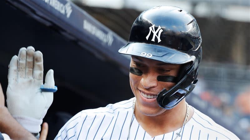 賈吉（Aaron Judge）炸裂追平3分砲。（圖／翻攝自洋基推特）