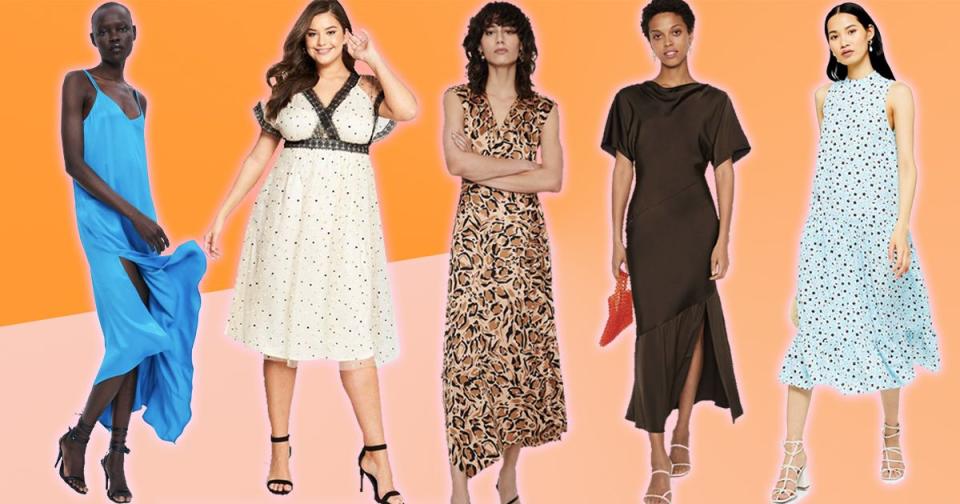 33 cute wedding guest dresses under £100