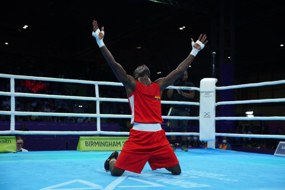 Ghana’s Abraham Mensah reached the men’s bantamweight boxing final (Peter Byrne/PA) (PA Wire)