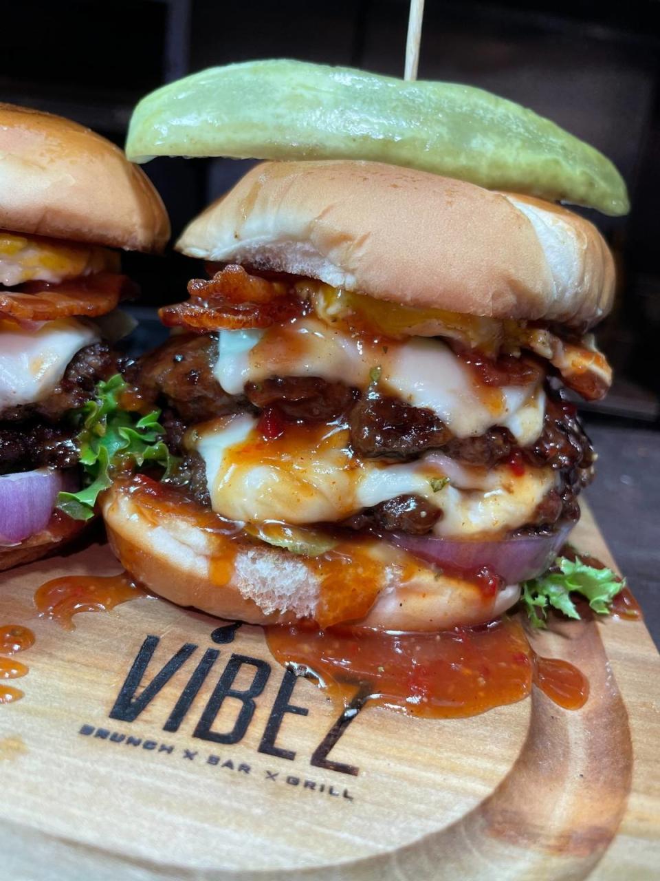 The Jugg Vibez Burger from VIBEZ came in second in the 2022 Macon Burger Week contest. Courtesy Macon Burger Week