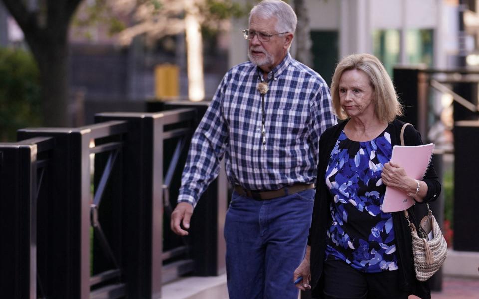  Carl and Marsha Mueller, parents of Kayla Mueller who was killed by Islamic State militants, arrive to the Federal Courthouse for the sentencing of El Shafee Elsheikh - Reuters