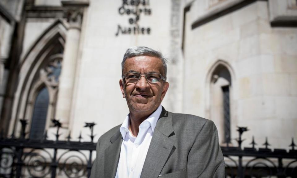 Vijay Parekh, 62, outside the Royal Courts of Justice, London.