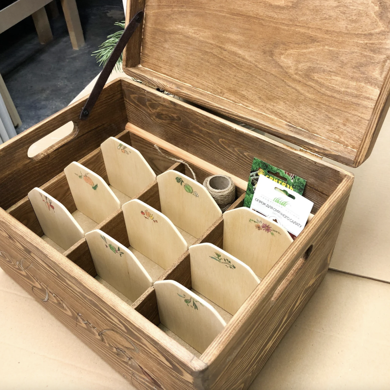 custom seed storage bin