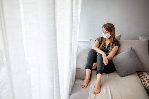 <span class="caption">Many peoples' mental health worsened during the pandemic – but many didn't seek support or treatment. </span> <span class="attribution"><a class="link " href="https://www.shutterstock.com/image-photo/covid19-pandemic-coronavirus-woman-home-isolation-1694471026" rel="nofollow noopener" target="_blank" data-ylk="slk:Dragana Gordic/ Shutterstock;elm:context_link;itc:0;sec:content-canvas">Dragana Gordic/ Shutterstock</a></span>