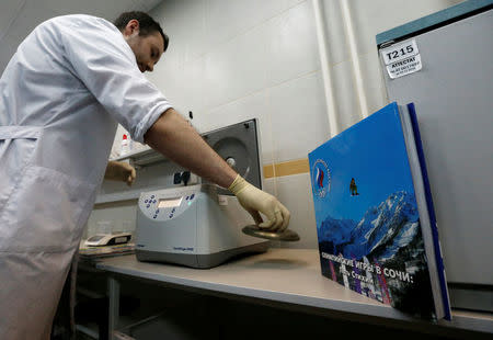 A technician works at the Russian anti-doping laboratory in Moscow, Russia, May 24, 2016. REUTERS/Sergei Karpukhin