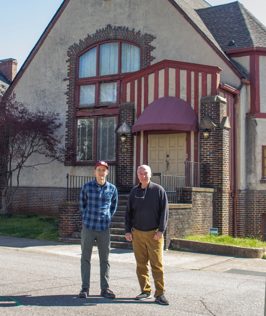 David Harman, left, bought the 1927 church building on Luttrell Street from longtime owner, photographer Charles Brooks. It now houses Sunday Studios.