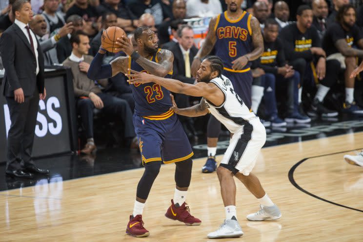 Michael Jordan thinks Kawhi Leonard, and not LeBron James, is the best two-way player in the game right now. (Getty)