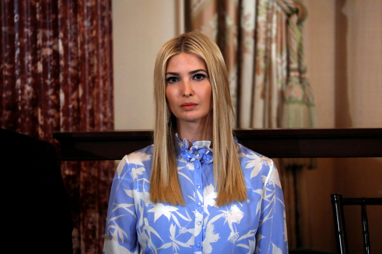 White House senior advisor Ivanka Trump attends release of 2019 Trafficking in Persons report at the State Department in Washington, U.S., June 20, 2019. REUTERS/Yuri Gripas