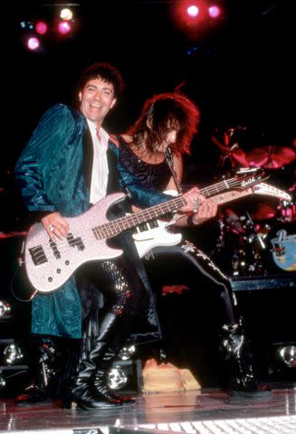 <p>Ross Marino/Getty</p> Alec John Such and Richie Sambora of Bon Jovi