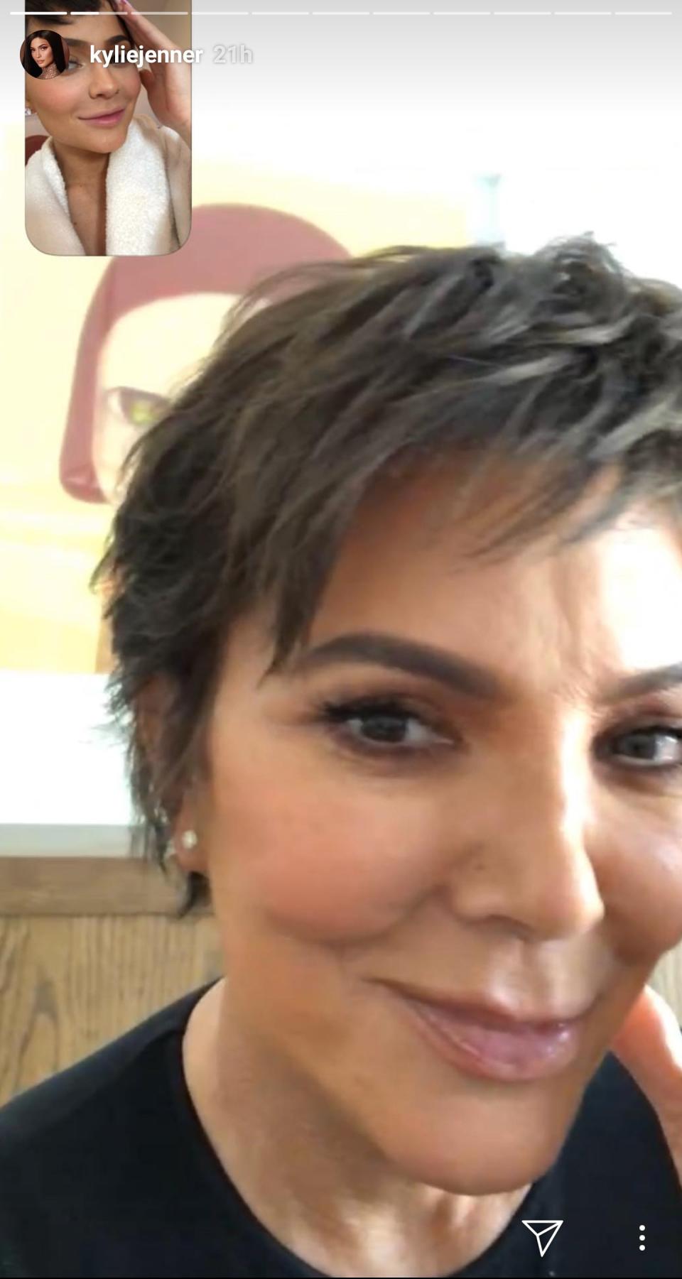 <h1 class="title">Kylie Jenner Wore a Kris Jenner Pixie Cut on Instagram 2</h1><cite class="credit">kyliejenner/Instagram Stories</cite>