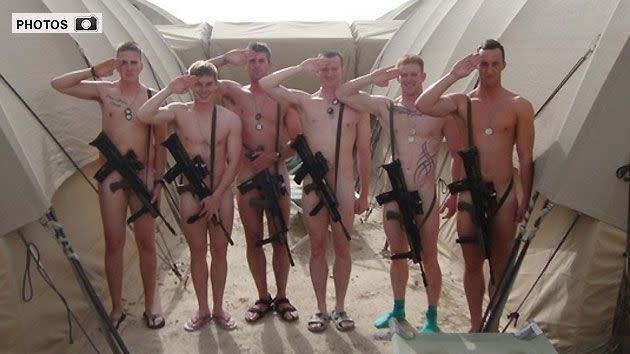 Pics: Soldiers go naked for Prince Harry