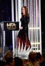 <p>Moore presented at the Hollywood Film Awards in a stunning Tom Ford gown. <i>(Photo by Alberto E. Rodriguez/Getty Images)</i> </p>