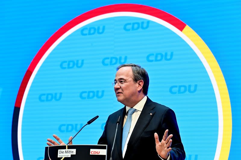 FILE PHOTO: CDU chief Laschet gives a news conference in Berlin