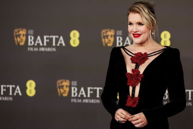 Emerald Fennell on the Baftas red carpet