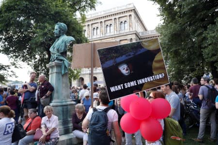 Protest against government's plans to overhaul the Hungarian Academy of Sciences in Budapest