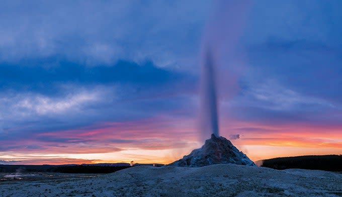 White Dome Geyser in Yellowstone National Park