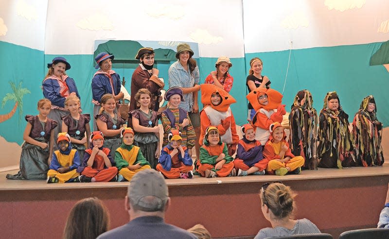 The cast from the Missoula Children's Theatre production of "Blackbeard the Pirate" at the end of one of their performances in 2018.