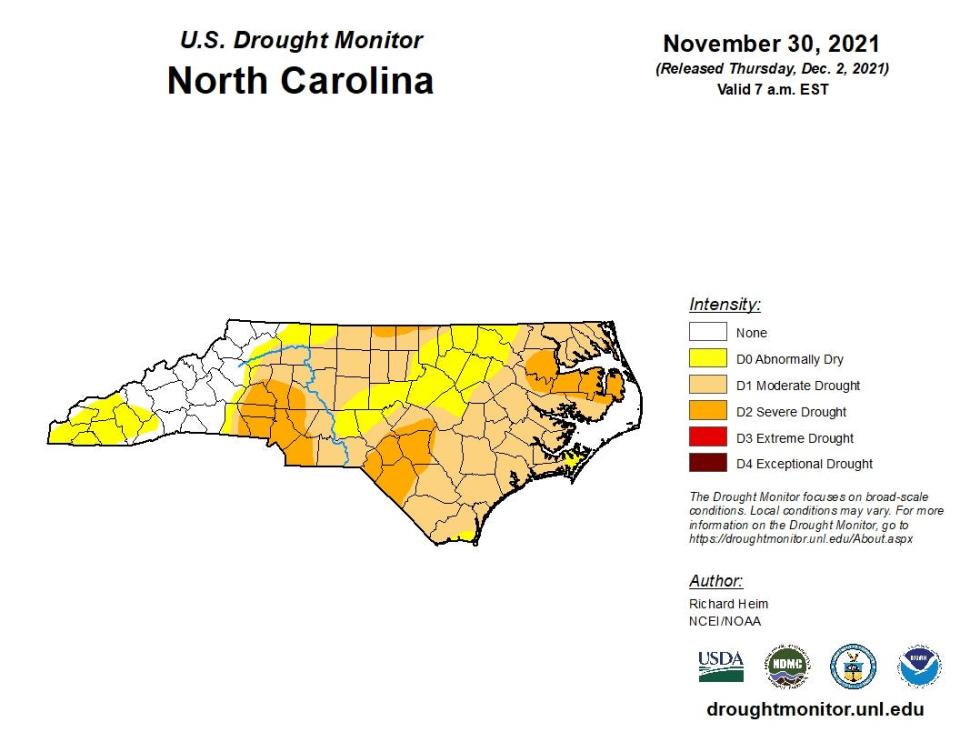 Most of the state experienced a moderate drought including Craven County which caused the burn ban that initiated Nov. 29 for the entire state.