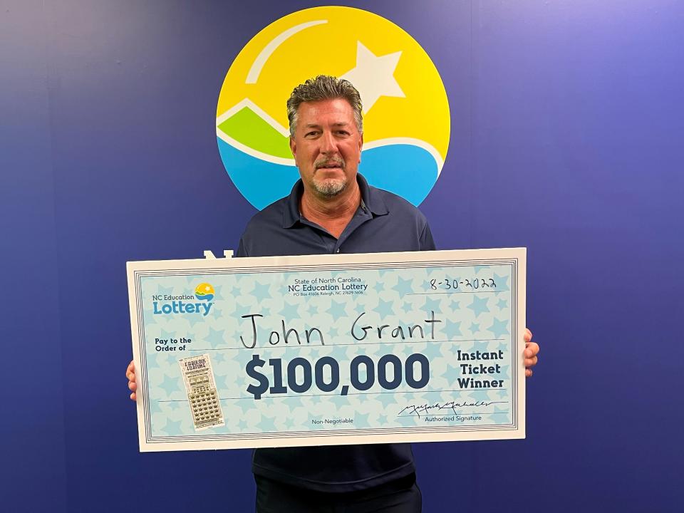 A Brunswick County man won $100,000 on a scratch-off lottery ticket this month.