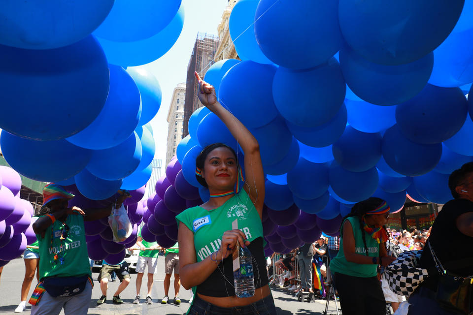 The Heritage of Pride march the N.Y.C. Pride Parade in New York on June 30, 2019. (Photo: Gordon Donovan/Yahoo News)