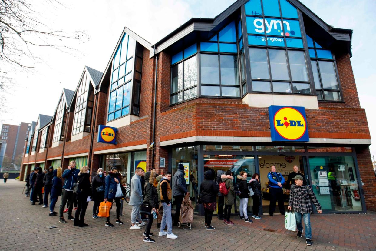 <p>Lidl GB will refund over £100m business rates relief received due to the pandemic </p> (AFP via Getty Images)