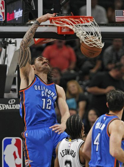 Steven Adams gives OKC a tough, physical presence inside. (Ronald Cortes/Getty Images)