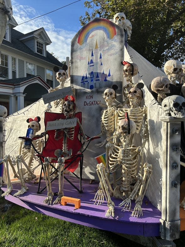 "Untied States Fun House" Halloween display in West Hartford, Connecticut.
