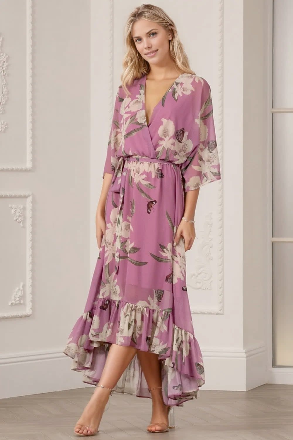 Pair with heels and earrings for a pretty wedding guest outfit you can wear over and over again. (Yumi / John Lewis)