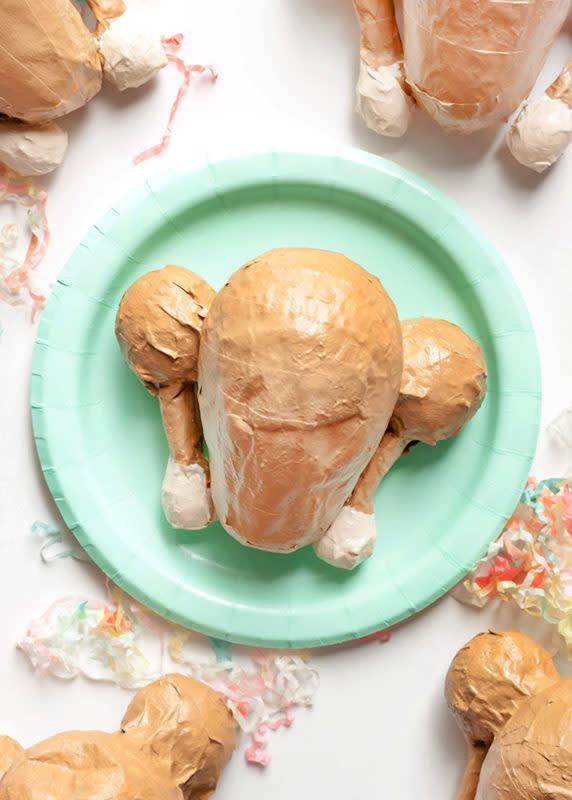 <p>Handmade Charlotte</p><p>If you have ever dreamed that your Thanksgiving turkey was filled with candy, this craft will make it a reality! See how easy this piñata is to make by heading over to <a href="https://www.handmadecharlotte.com/mini-turkey-roast-pinatas/" rel="nofollow noopener" target="_blank" data-ylk="slk:Handmade Charlotte;elm:context_link;itc:0;sec:content-canvas" class="link rapid-noclick-resp"><em>Handmade Charlotte</em></a><em>.</em></p>