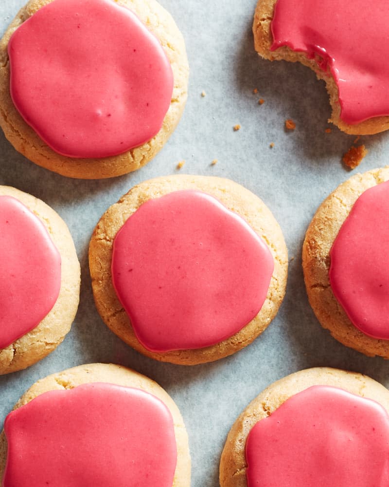 Cranberry-Glazed Chewy Almond Cookies