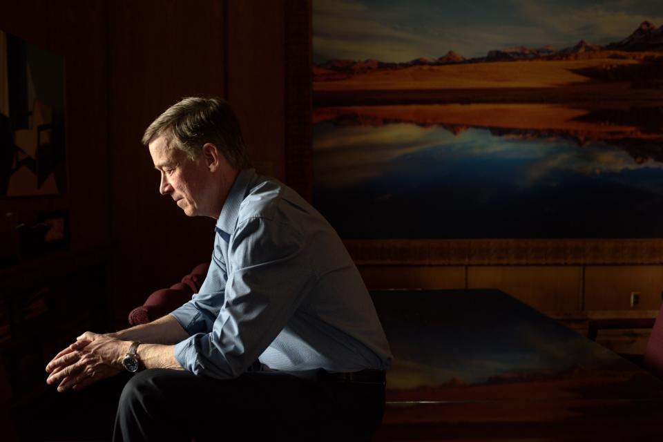 El gobernador de Colorado, John Hickenlooper, en el Capitolio del Estado de Colorado, el 4 de abril de 2017. (Foto: Carl Bower para Yahoo Noticias)