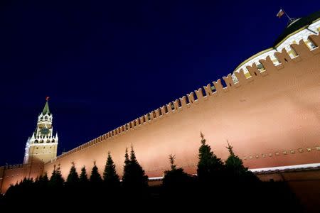 FILE PHOTO: A general view shows the Spasskaya Tower and the Kremlin wall in central Moscow, Russia, May 5, 2016. REUTERS/Sergei Karpukhin/File Photo