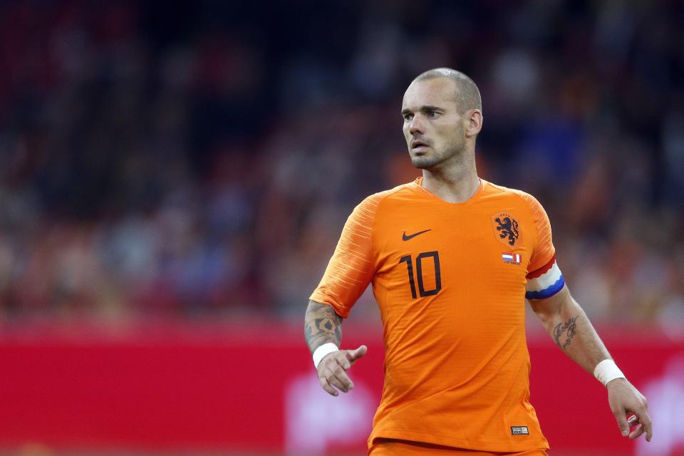 Wesley Sneijder of Holland during the International friendly match match between The Netherlands and Peru at the Johan Cruijff Arena on September 06, 2018 in Amsterdam, The Netherlands(Photo by VI Images via Getty Images)