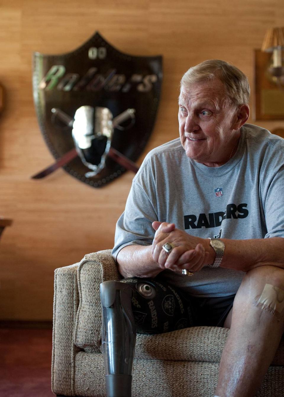 Former all-star center Jim Otto, possibly the greatest Raider of all time, talks about his long-time friendship with Al Davis in 2011 following the team owner’s death. Otto had his right leg amputated at the knee in 2007 and at one point counted 74 surgeries resulting from the ravages of professional football.